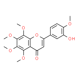 ChemSpider 2D Image | 2-(3-Hydroxy-4-methoxyphenyl)-5,6,7,8-tetramethoxy-4H-chromen-4-one | C20H20O8