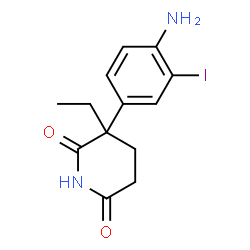 ChemSpider 2D Image | 3-(4-Amino-3-iodophenyl)-3-ethyl-2,6-piperidinedione | C13H15IN2O2