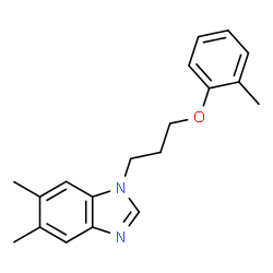 ChemSpider 2D Image | 5,6-Dimethyl-1-[3-(2-methylphenoxy)propyl]-1H-benzimidazole | C19H22N2O