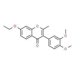 ChemSpider 2D Image | 3-(3,4-Dimethoxyphenyl)-7-ethoxy-2-methyl-4H-chromen-4-one | C20H20O5