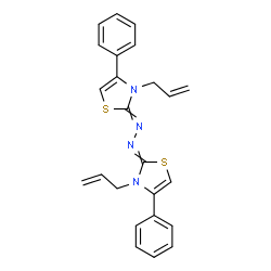 ChemSpider 2D Image | 2,2'-(1,2-Hydrazinediylidene)bis(3-allyl-4-phenyl-2,3-dihydro-1,3-thiazole) | C24H22N4S2
