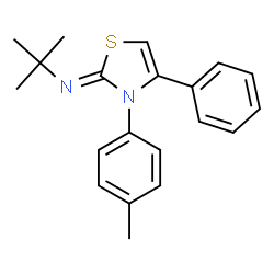 ChemSpider 2D Image | (2Z)-3-(4-Methylphenyl)-N-(2-methyl-2-propanyl)-4-phenyl-1,3-thiazol-2(3H)-imine | C20H22N2S