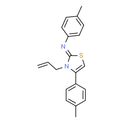 ChemSpider 2D Image | (2Z)-3-Allyl-N,4-bis(4-methylphenyl)-1,3-thiazol-2(3H)-imine | C20H20N2S