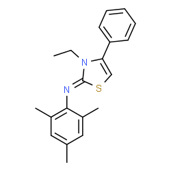 ChemSpider 2D Image | (2Z)-3-Ethyl-N-mesityl-4-phenyl-1,3-thiazol-2(3H)-imine | C20H22N2S