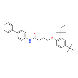 ChemSpider 2D Image | N-(4-Biphenylyl)-4-[2,4-bis(2-methyl-2-butanyl)phenoxy]butanamide | C32H41NO2