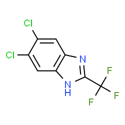 ChemSpider 2D Image | 5,6-Dichloro-2-(trifluoromethyl)-1H-benzimidazole | C8H3Cl2F3N2