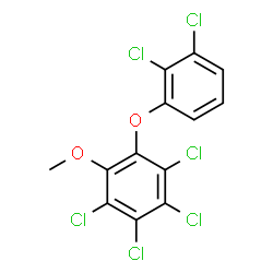 ChemSpider 2D Image | 1,2,3,4-Tetrachloro-5-(2,3-dichlorophenoxy)-6-methoxybenzene | C13H6Cl6O2