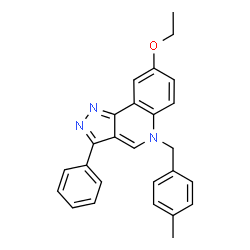 ChemSpider 2D Image | 8-Ethoxy-5-(4-methylbenzyl)-3-phenyl-5H-pyrazolo[4,3-c]quinoline | C26H23N3O