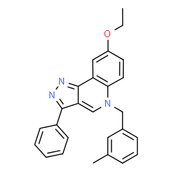 ChemSpider 2D Image | 8-Ethoxy-5-(3-methylbenzyl)-3-phenyl-5H-pyrazolo[4,3-c]quinoline | C26H23N3O