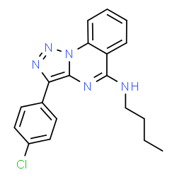 ChemSpider 2D Image | N-Butyl-3-(4-chlorophenyl)[1,2,3]triazolo[1,5-a]quinazolin-5-amine | C19H18ClN5