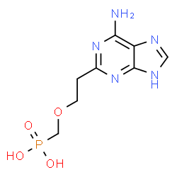 ChemSpider 2D Image | {[2-(6-Amino-1H-purin-2-yl)ethoxy]methyl}phosphonic acid | C8H12N5O4P