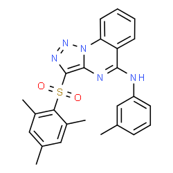ChemSpider 2D Image | 3-(Mesitylsulfonyl)-N-(3-methylphenyl)[1,2,3]triazolo[1,5-a]quinazolin-5-amine | C25H23N5O2S