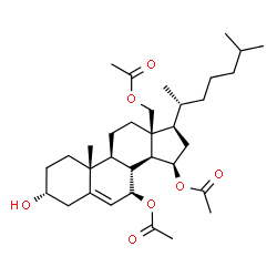 ChemSpider 2D Image | (3alpha,7beta,15beta)-3-Hydroxycholest-5-ene-7,15,18-triyl triacetate | C33H52O7