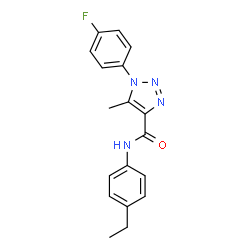 ChemSpider 2D Image | N-(4-Ethylphenyl)-1-(4-fluorophenyl)-5-methyl-1H-1,2,3-triazole-4-carboxamide | C18H17FN4O