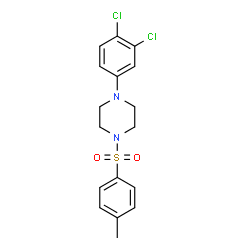ChemSpider 2D Image | 1-(3,4-Dichlorophenyl)-4-[(4-methylphenyl)sulfonyl]piperazine | C17H18Cl2N2O2S