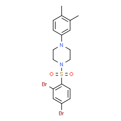 ChemSpider 2D Image | 1-[(2,4-Dibromophenyl)sulfonyl]-4-(3,4-dimethylphenyl)piperazine | C18H20Br2N2O2S