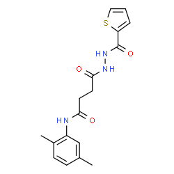 ChemSpider 2D Image | N-(2,5-Dimethylphenyl)-4-oxo-4-[2-(2-thienylcarbonyl)hydrazino]butanamide | C17H19N3O3S