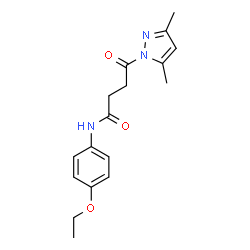 ChemSpider 2D Image | 4-(3,5-Dimethyl-1H-pyrazol-1-yl)-N-(4-ethoxyphenyl)-4-oxobutanamide | C17H21N3O3