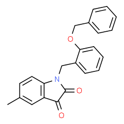 ChemSpider 2D Image | 1-[2-(Benzyloxy)benzyl]-5-methyl-1H-indole-2,3-dione | C23H19NO3