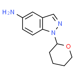 ChemSpider 2D Image | 5-Amino-1-(tetrahydropyranyl)-1H-indazole | C12H15N3O