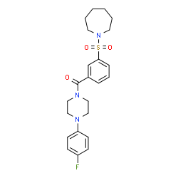 ChemSpider 2D Image | [3-(1-Azepanylsulfonyl)phenyl][4-(4-fluorophenyl)-1-piperazinyl]methanone | C23H28FN3O3S