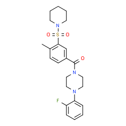 ChemSpider 2D Image | [4-(2-Fluorophenyl)-1-piperazinyl][4-methyl-3-(1-piperidinylsulfonyl)phenyl]methanone | C23H28FN3O3S