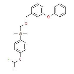 ChemSpider 2D Image | [4-(Difluoromethoxy)phenyl](dimethyl){[(3-phenoxybenzyl)oxy]methyl}silane | C23H24F2O3Si