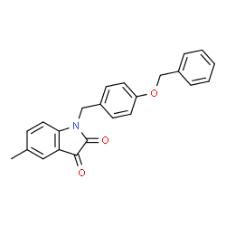 ChemSpider 2D Image | 1-[4-(Benzyloxy)benzyl]-5-methyl-1H-indole-2,3-dione | C23H19NO3