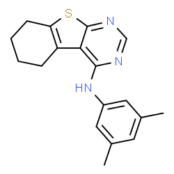 ChemSpider 2D Image | N-(3,5-Dimethylphenyl)-5,6,7,8-tetrahydro[1]benzothieno[2,3-d]pyrimidin-4-amine | C18H19N3S
