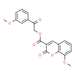 ChemSpider 2D Image | 2-(3-Methoxyphenyl)-2-oxoethyl 8-methoxy-2-oxo-2H-chromene-3-carboxylate | C20H16O7