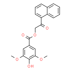 ChemSpider 2D Image | 2-(1-Naphthyl)-2-oxoethyl 4-hydroxy-3,5-dimethoxybenzoate | C21H18O6