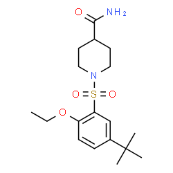 ChemSpider 2D Image | 1-[(5-tert-Butyl-2-ethoxyphenyl)sulfonyl]piperidine-4-carboxamide | C18H28N2O4S