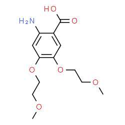 ChemSpider 2D Image | 2-Amino-4,5-bis(2-methoxyethoxy)benzoic acid | C13H19NO6