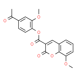 ChemSpider 2D Image | 4-Acetyl-2-methoxyphenyl 8-methoxy-2-oxo-2H-chromene-3-carboxylate | C20H16O7