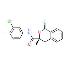 ChemSpider 2D Image | (3R)-N-(3-Chloro-4-methylphenyl)-3-methyl-1-oxo-3,4-dihydro-1H-isochromene-3-carboxamide | C18H16ClNO3
