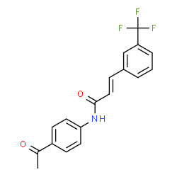 ChemSpider 2D Image | (2E)-N-(4-Acetylphenyl)-3-[3-(trifluoromethyl)phenyl]acrylamide | C18H14F3NO2