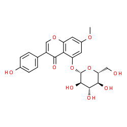 ChemSpider 2D Image | 3-(4-Hydroxyphenyl)-7-methoxy-4-oxo-4H-chromen-5-yl beta-D-glucopyranoside | C22H22O10