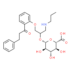 ChemSpider 2D Image | 1-[2-(3-Phenylpropanoyl)phenoxy]-3-(propylamino)-2-propanyl beta-D-glucopyranosiduronic acid | C27H35NO9