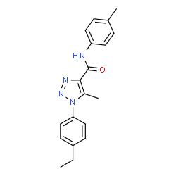 ChemSpider 2D Image | 1-(4-Ethylphenyl)-5-methyl-N-(4-methylphenyl)-1H-1,2,3-triazole-4-carboxamide | C19H20N4O