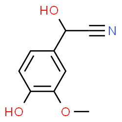 ChemSpider 2D Image | Hydroxy(4-hydroxy-3-methoxyphenyl)acetonitrile | C9H9NO3