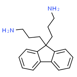 ChemSpider 2D Image | 3,3'-(9H-Fluorene-9,9-diyl)di(1-propanamine) | C19H24N2