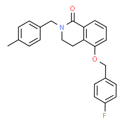 ChemSpider 2D Image | 5-[(4-Fluorobenzyl)oxy]-2-(4-methylbenzyl)-3,4-dihydro-1(2H)-isoquinolinone | C24H22FNO2
