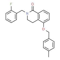 ChemSpider 2D Image | 2-(2-Fluorobenzyl)-5-[(4-methylbenzyl)oxy]-3,4-dihydro-1(2H)-isoquinolinone | C24H22FNO2