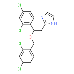 ChemSpider 2D Image | 2-{2-[(2,4-Dichlorobenzyl)oxy]-2-(2,4-dichlorophenyl)ethyl}-1H-imidazole | C18H14Cl4N2O