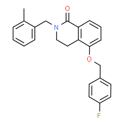 ChemSpider 2D Image | 5-[(4-Fluorobenzyl)oxy]-2-(2-methylbenzyl)-3,4-dihydro-1(2H)-isoquinolinone | C24H22FNO2