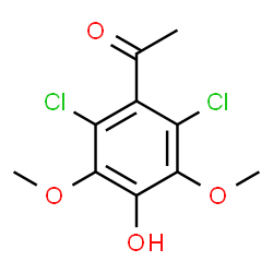 ChemSpider 2D Image | 1-(2,6-Dichloro-4-hydroxy-3,5-dimethoxyphenyl)ethanone | C10H10Cl2O4