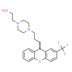 ChemSpider 2D Image | 2-[4-[3-[2-(trifluoromethyl)-9-thioxanthenylidene]propyl]-1-piperazinyl]ethanol | C23H25F3N2OS