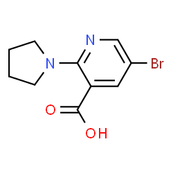 ChemSpider 2D Image | 5-Bromo-2-(1-pyrrolidinyl)nicotinic acid | C10H11BrN2O2