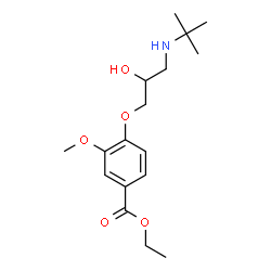 ChemSpider 2D Image | Ethyl 4-(3-((1,1-dimethylethyl)amino)-2-hydroxypropoxy)-3-methoxybenzoate | C17H27NO5
