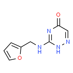 ChemSpider 2D Image | 3-[(2-Furylmethyl)amino]-1,2,4-triazin-5(2H)-one | C8H8N4O2